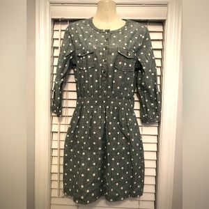 Brooks Brothers Denim Polka Dress